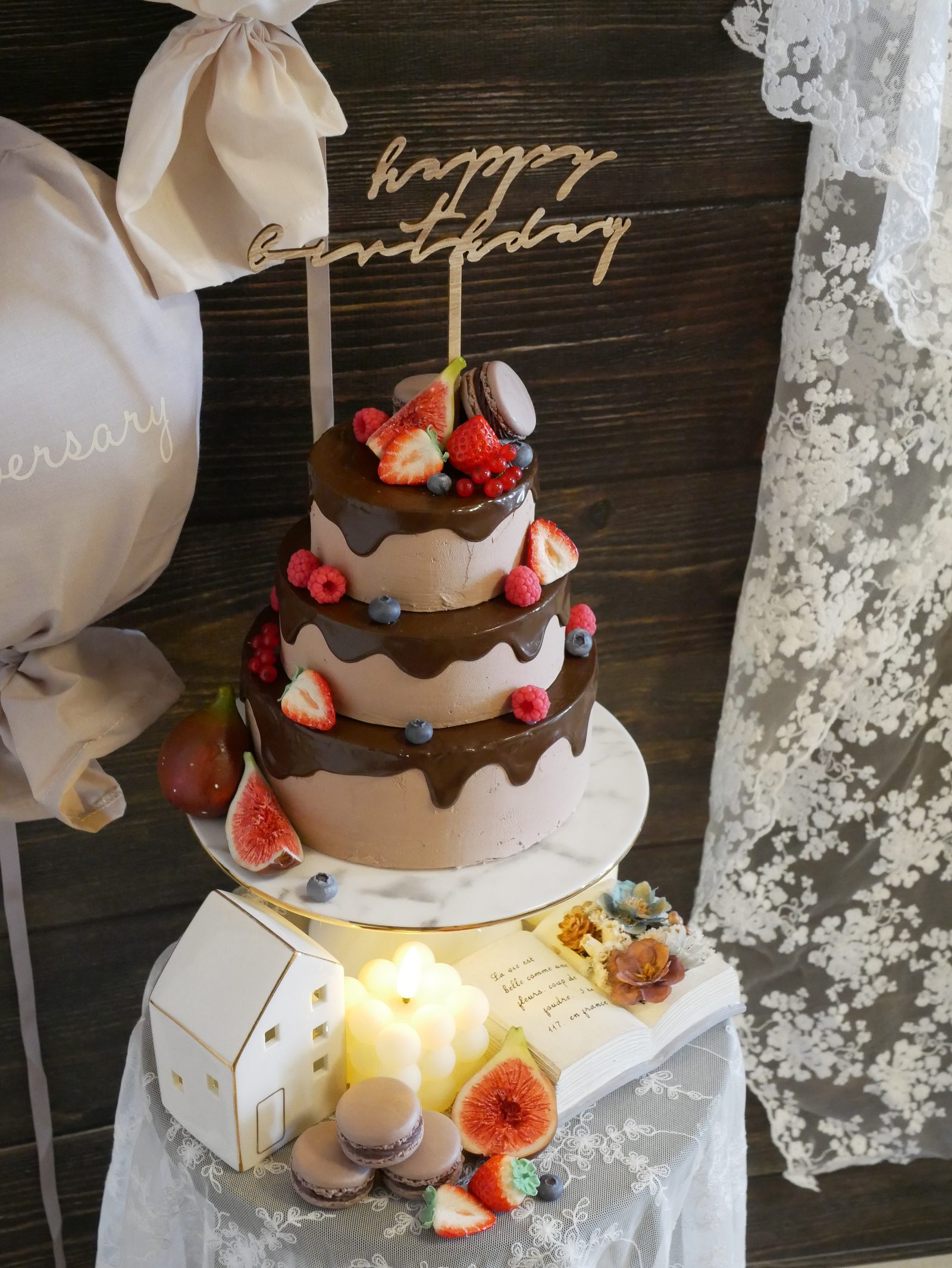 バースデー用クレイケーキ｜誕生日フォト撮影の飾りケーキ